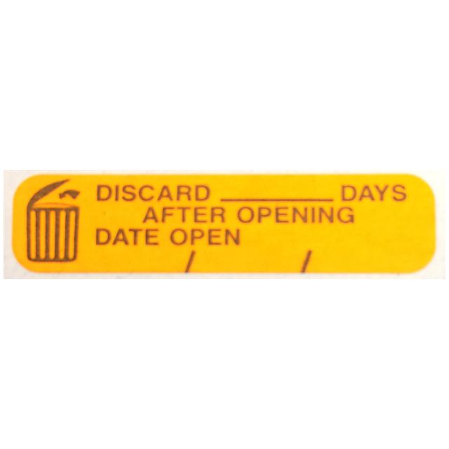 WARNING LABEL 1-9/16 X 3/8 - DISCARD ______ DAYS AFTER OPENING - P-307