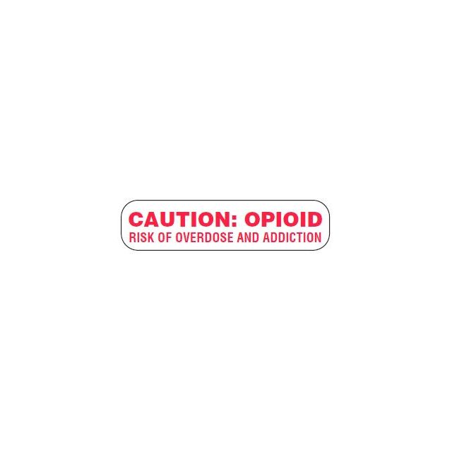 WARNING LABEL 1-9/16 X 3/8 - CAUTION: OPIOID - P-OPIOID