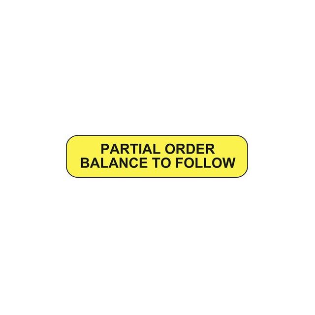 WARNING LABEL 1-9/16 X 3/8 - PARTIAL ORDER BALANCE TO FOLLOW - P-PART