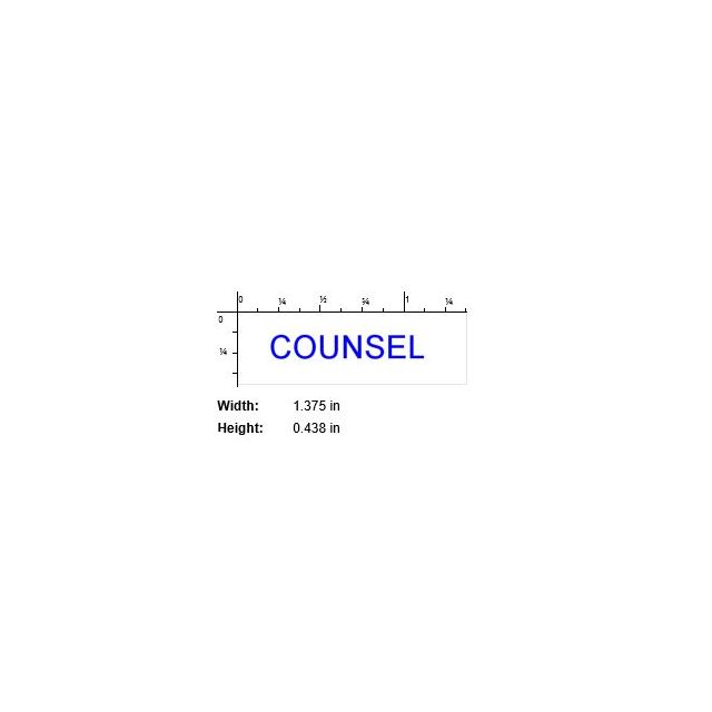 SELF-INKING STAMP, 9/16 x 1-1/2, COUNSEL - P4911COUNSEL-BLUE