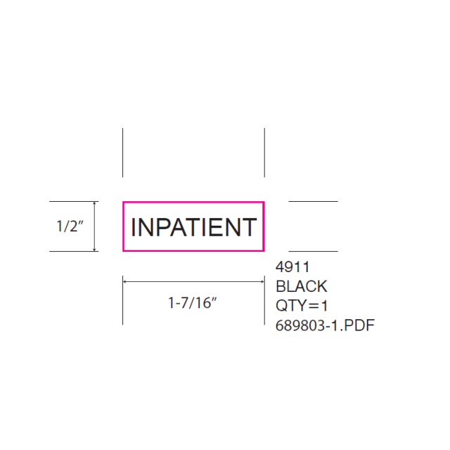 SELF-INKING STAMP, 9/16 x 1-1/2, PATIENT - P4911INPATIENT