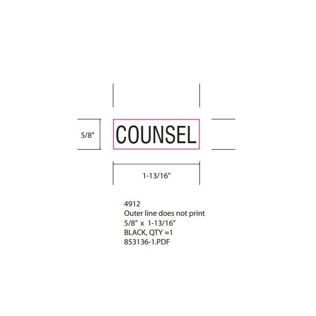 SELF-INKING STAMP, 3/4 x 1-7/8, COUNSEL - P4912COUNSEL