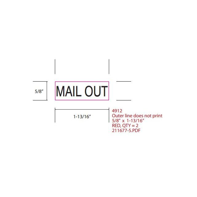 SELF-INKING STAMP, 3/4 x 1-7/8, MAIL OUT - P4912MAILOUT