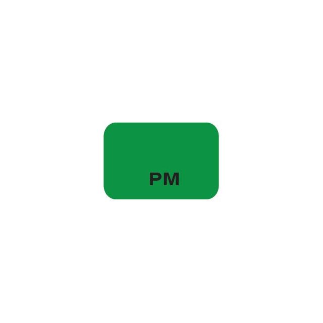 SHEETED LABELS PM BLACK PRINT ON GREEN 15 X 1 1600/PK - PM-GRN2C