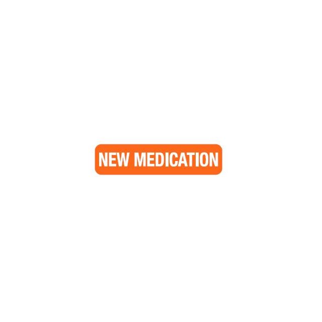 AUXILIARY LABEL - 1-9/16” X 3/8” -NEW MEDICATION - PM1-NEWMED