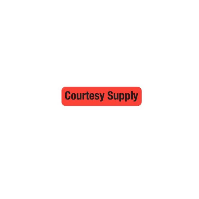 AUXILIARY LABEL - 1-9/16” X 3/8” - COURTESY SUPPLY - PM1COURTESY