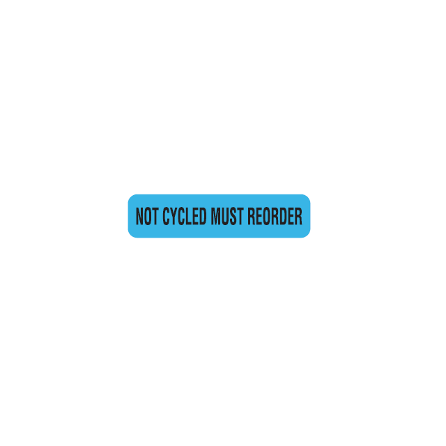AUXILIARY LABEL - 1-9/16 X 3/8-  NOT CYCLED MUST REORDER - PM1NCMR-BLUE