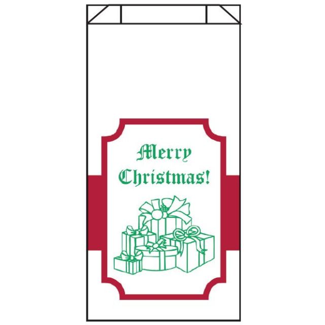 6X3-5/8X11 MERRY CHRISTMAS WITH GIFTS IN BOTTOM - XMASGIFT6LB