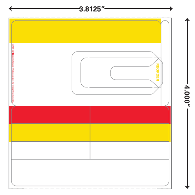 BLANK DIE C955 DIRECT THERMAL LABELS 1 CORE 630 LABELS/ROLL, 18 ROLLS/CASE