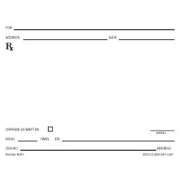 (RXBJAY) STOCK BLANK RX PADS LW-1 100/PAD 10 PADS/PK