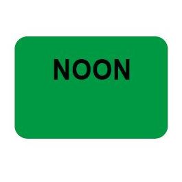 NOON LABEL - GREEN WITH BLACK PRINT