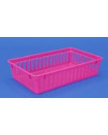 PLASTIC BASKET - MESH - 6-1/2 X 10 X 2-1/2 - PINK - J51310-PK-LRG
