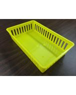 PLASTIC BASKET - MESH - 6-1/2 X 10 X 2-1/2 - YELLOW - J51310-YL-LRG